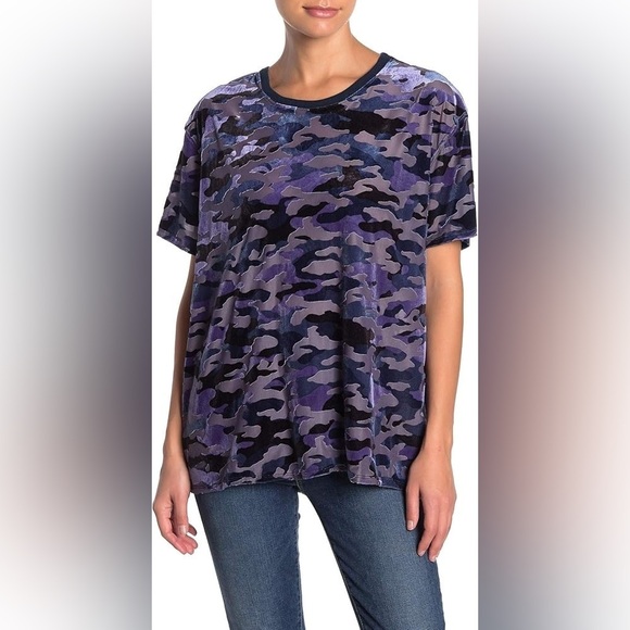 We the Free Velvet burnout camo Teddy tee size Large whimsigoth grunge boho - Picture 1 of 5